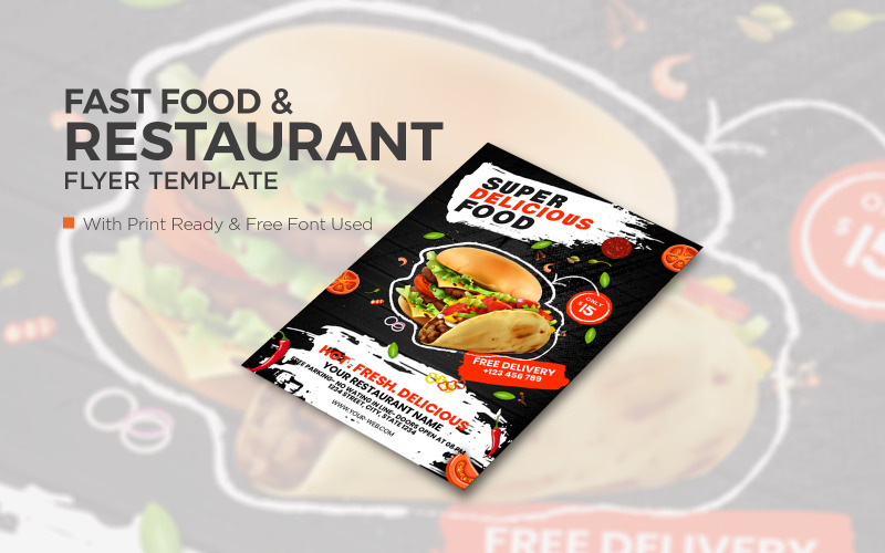 Foods Flyer Template Design Corporate Identity