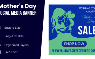 Mother & Child Abstract Banner Design