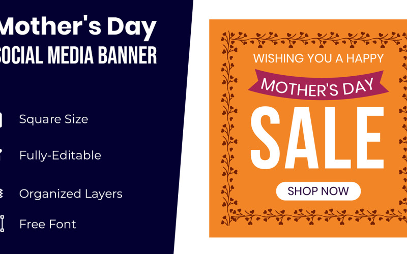 Mothers Day Banner Yellow Design Corporate Identity