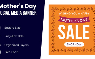 Mothers Day Banner Yellow Design