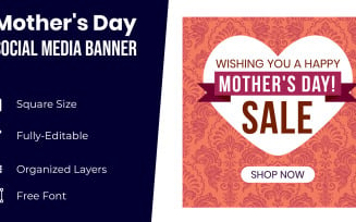 Mothers Day Love Shape Banner Design