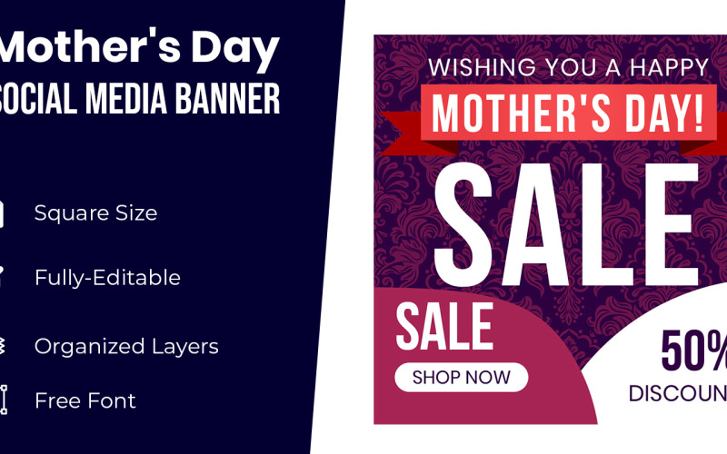 Mothers Day Super Sale Banner Design Corporate Identity