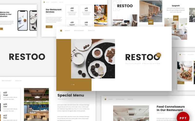 Restoo - Restaurant Powerpoint template PowerPoint Template