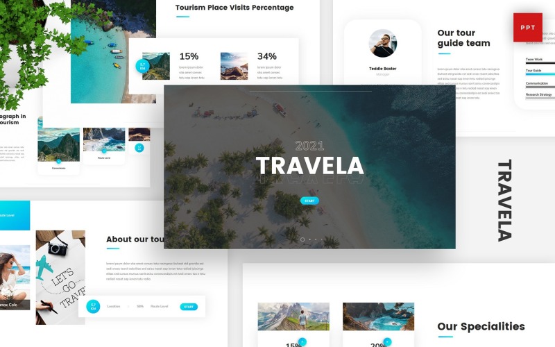 Travela - Travel Tourism Powerpoint PowerPoint Template