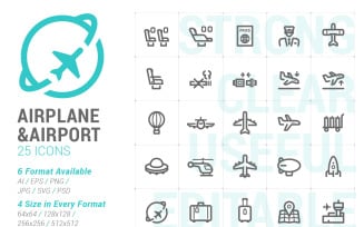 Airplane & Airport Mini Iconset template
