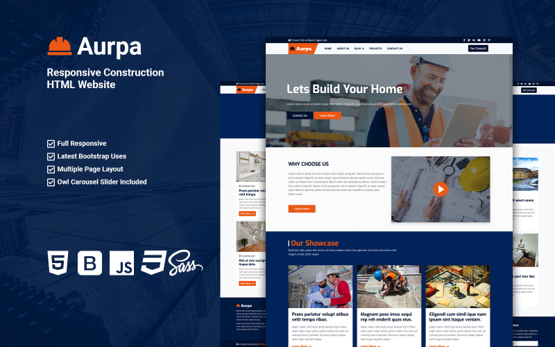 Aurpa - Responsive Construction HTML Website Website Template