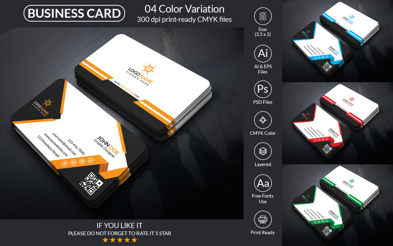 Business Card With Vector And PSD Format Corporate Identity