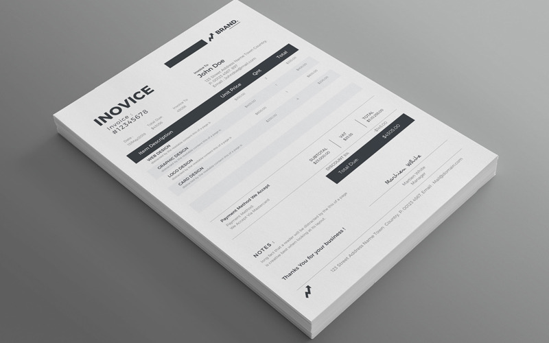 Creative Clean Invoice Vol_ 4 Corporate Identity