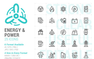 Energy & Power Mini Iconset template