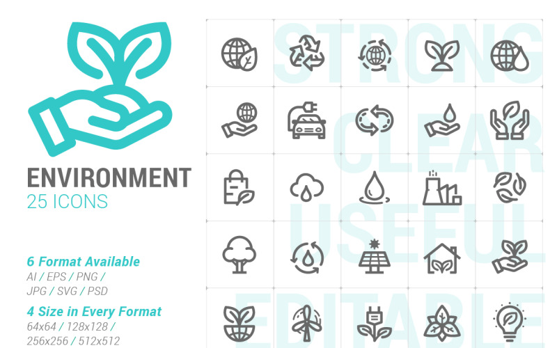 Environment Mini Iconset template Icon Set