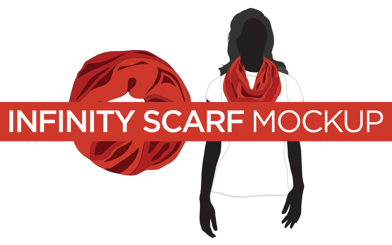 Infinity Scarf - Vector Template Mockup Vector Graphic