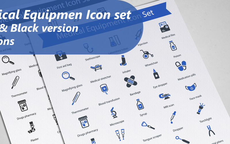Medical Equipment Iconset template Icon Set