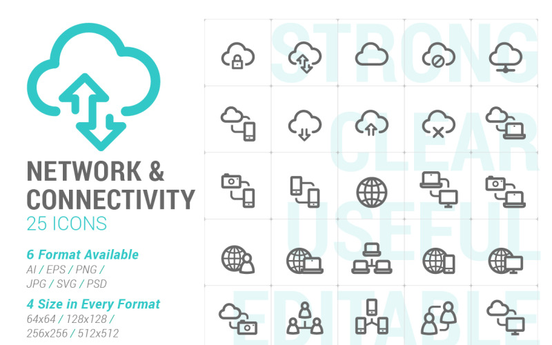 Network & Connectivity Mini Iconset template Icon Set