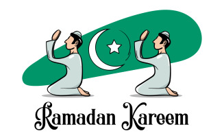 Ramadan Kareem or Ramadan Mubarak Vector Illustration