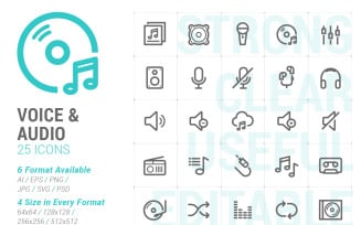 Voice & Audio Mini Iconset template