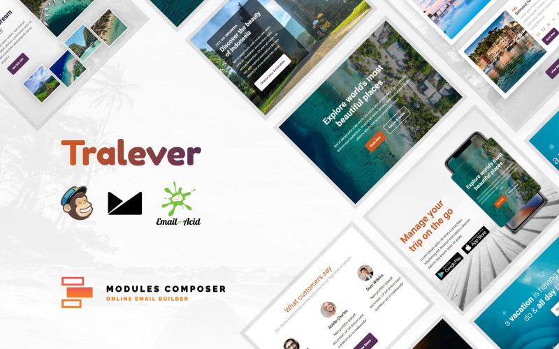 Tralever - Responsive Email Template for Booking and Traveling Newsletter Template