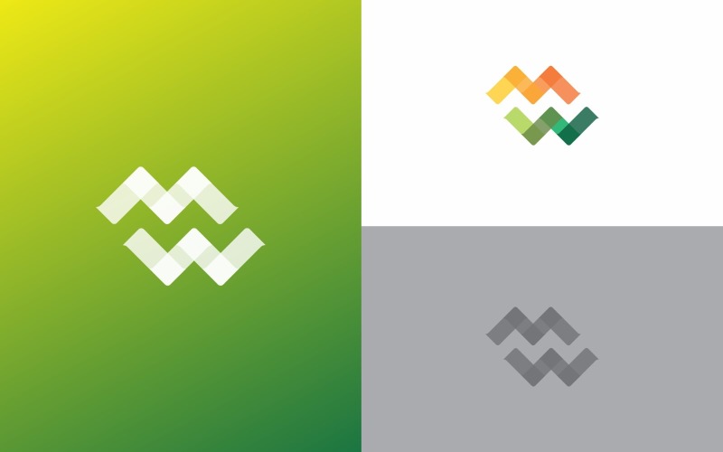 Micro Wave Logo MW symbol Design Logo Template
