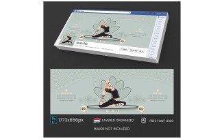 Yoga Class Facebook Сover Corporate identity template