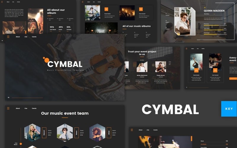 Cymbal - Music Keynote Keynote Template