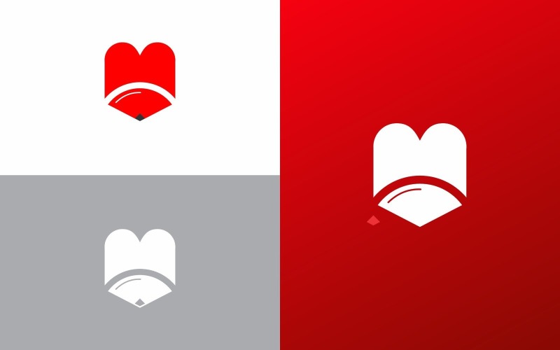 I Love Fencil Logo symbol Design Template Logo Template
