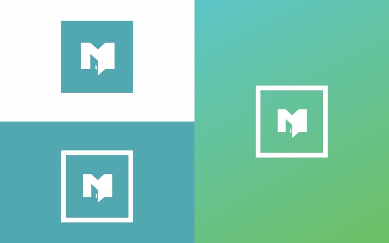 Menisoft Logo M with door symbol Design Template Logo Template