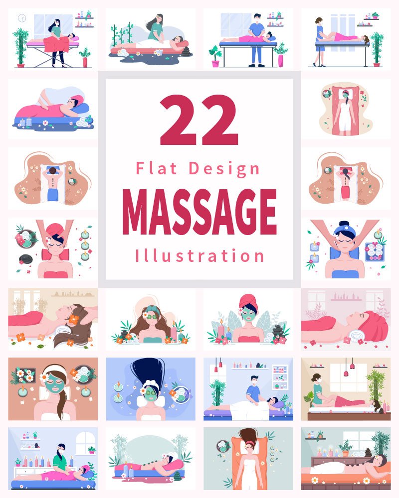 Kit Graphique #179668 Massage Illustration Divers Modles Web - Logo template Preview