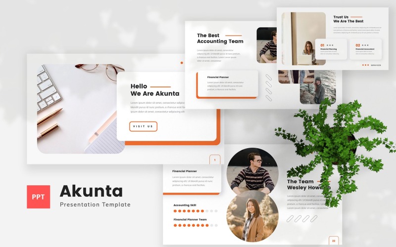 Akunta - Accounting Powerpoint Template PowerPoint Template