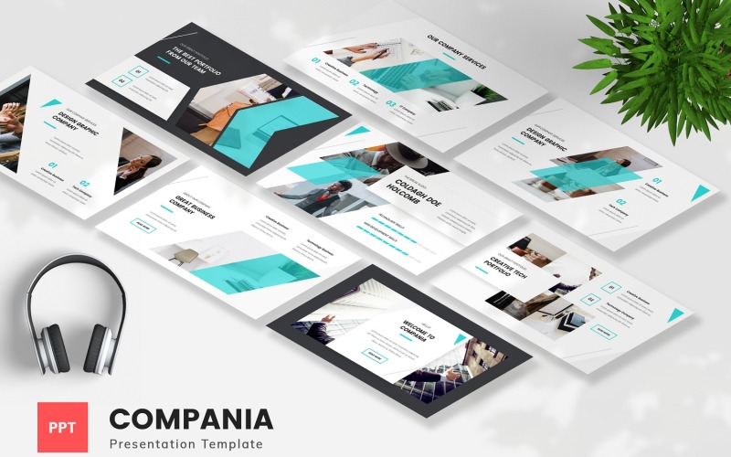 Compania - Company Profile Powerpoint Template PowerPoint Template
