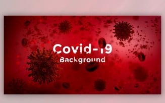 Coronavirus Cell in Microscopic View in Red Color Illustration