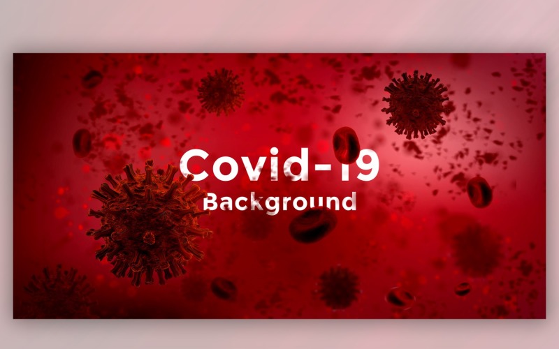 Coronavirus Cell in Microscopic View in Red Color Illustration