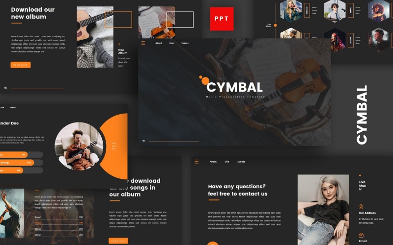 Cymbal - Music Powerpoint Template PowerPoint Template