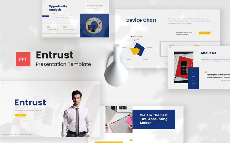 Entrust - Tax Accounting Powerpoint Template PowerPoint Template