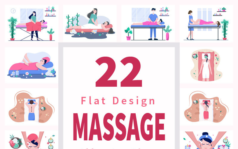 22 Massage and Body Spa Illustration