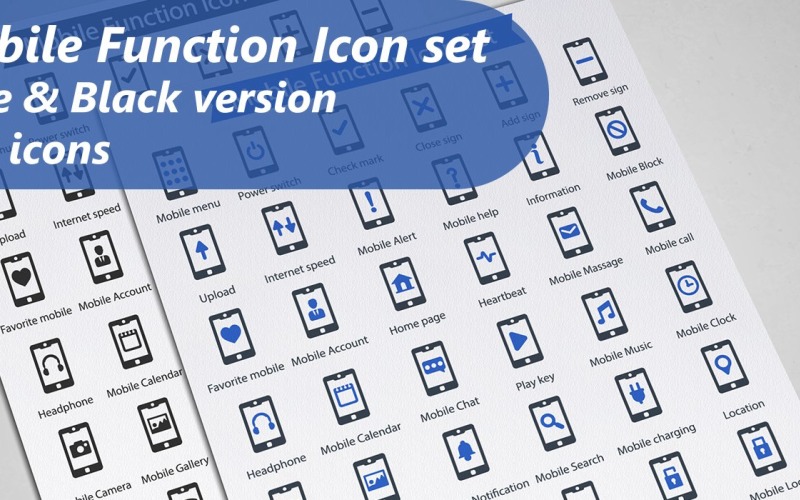 Mobile Function Iconset template Icon Set