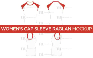 Raglan Women's Cap Sleeve/Sleeveless Shirt - Vector Mockup Template
