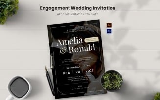 Classic Engagement Wedding Invitation