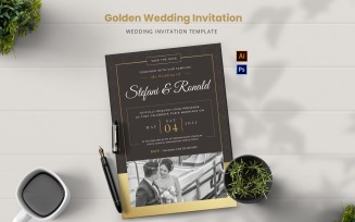 Golden Wedding Invitation