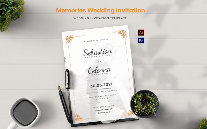Memories Beauty Wedding Invitation Corporate Identity