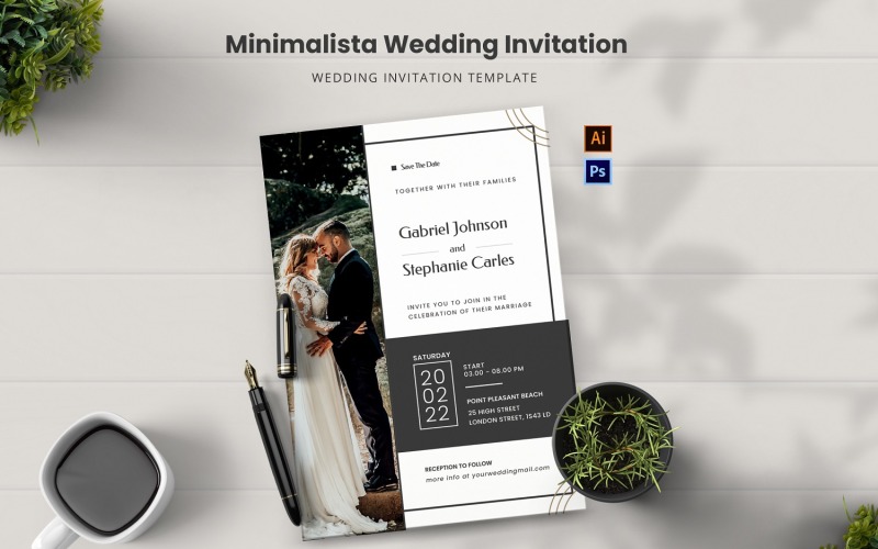 Minimalista Wedding Invitation Corporate Identity