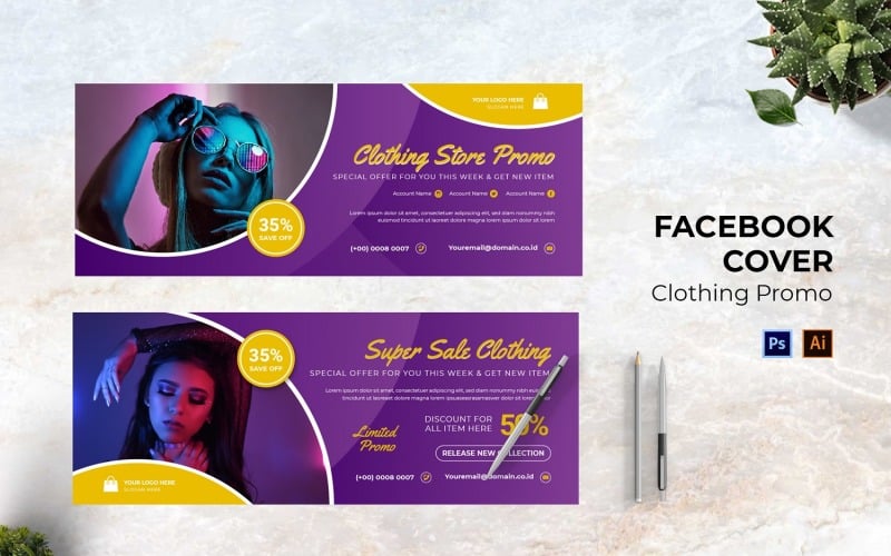 Clothing Promo Facebook Cover Social Media