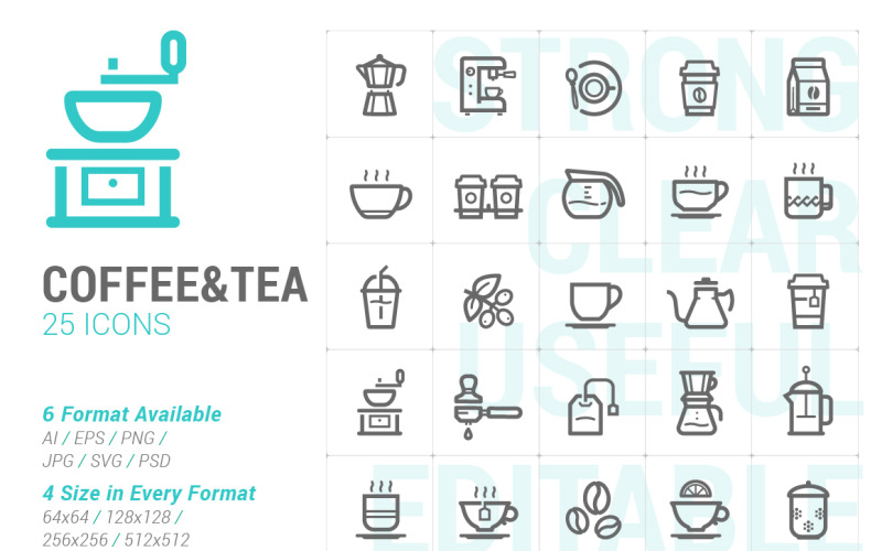 Coffee and Tea Mini Icon Icon Set