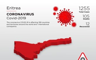 Eritrea Affected Country 3D Map of Coronavirus Corporate Identity Template