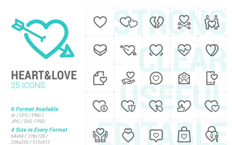 Heart & Love Mini Icon Icon Set