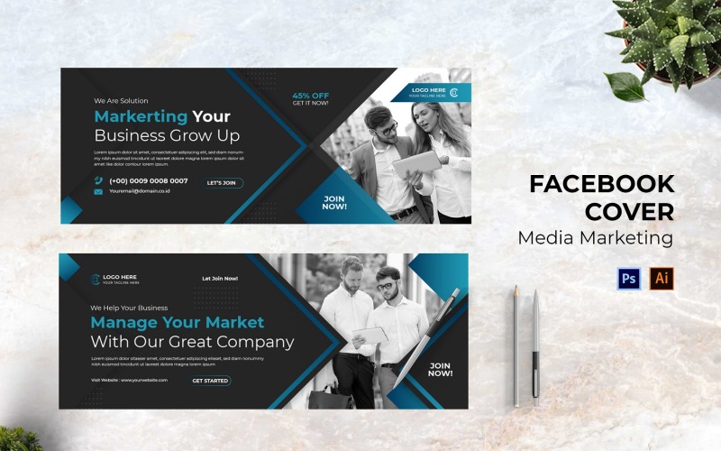 Media Marketing Facebook Cover Social Media