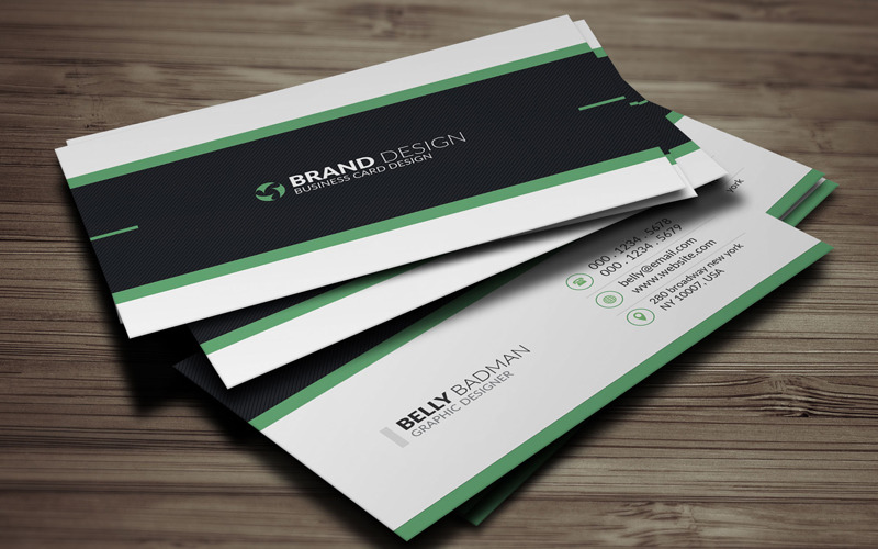 Modren Creative Green Color Business Card Design Vol 90 Corporate Identity