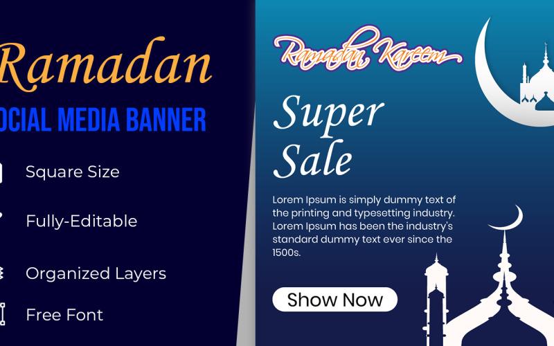 Ramadan Discount Celebration Sale Social Media Banner Corporate Identity