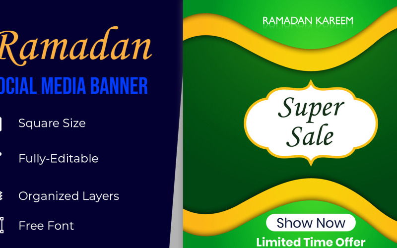 Ramadan Discount Celebration Super Sale Banner Corporate Identity