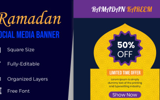 Ramadan Frame Celebration Sale Social Media Banner