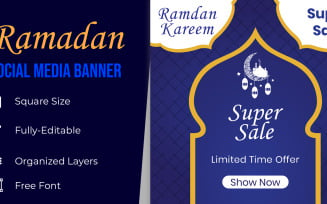 Ramadan Holiday Celebration Sale Social Media Banner