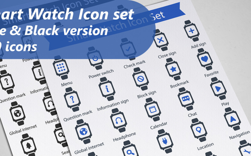 Smart Watch Iconset template Icon Set